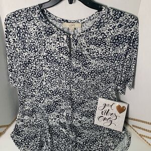 Loft black and white blouse
